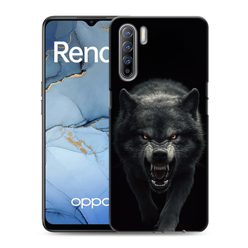 Силиконовый противоударный чехол на OPPO Reno3 с принтом Волк Силиконовый противоударный чехол на OPPO Reno3 с принтом Волк