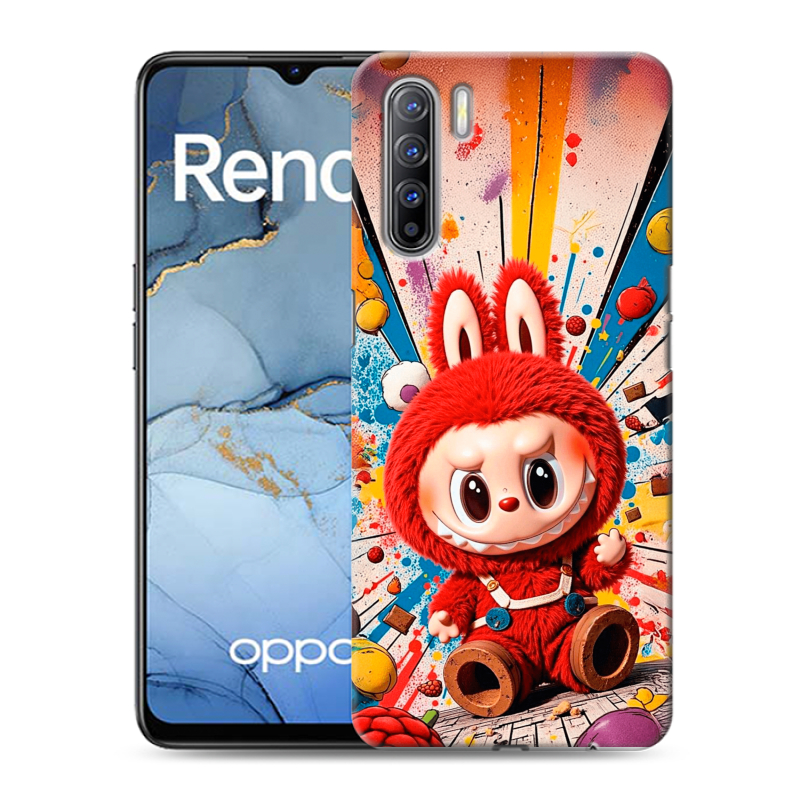 Силиконовый чехол на OPPO Reno3 с принтом Labubu Лабубу Силиконовый чехол на OPPO Reno3 с принтом Labubu Лабубу