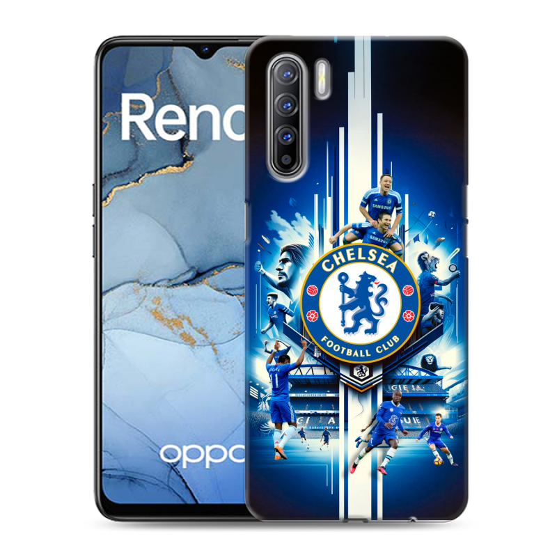 Силиконовый противоударный чехол на OPPO Reno3 с принтом Chelsea Челси Силиконовый противоударный чехол на OPPO Reno3 с принтом Chelsea Челси