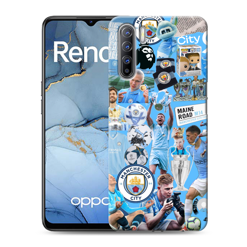 Силиконовый чехол на OPPO Reno3 с принтом Man City Манчестер Сити Силиконовый чехол на OPPO Reno3 с принтом Man City Манчестер Сити