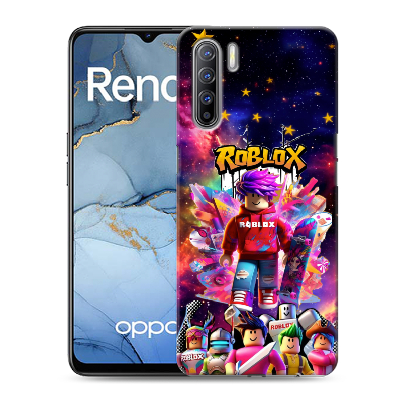 Силиконовый противоударный чехол на OPPO Reno3 с принтом Roblox Роблокс Силиконовый противоударный чехол на OPPO Reno3 с принтом Roblox Роблокс
