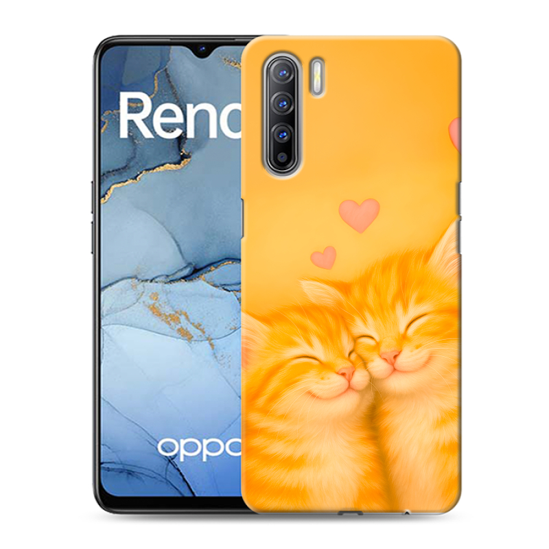 Силиконовый чехол на OPPO Reno3 с принтом Милые котята Силиконовый чехол на OPPO Reno3 с принтом Милые котята