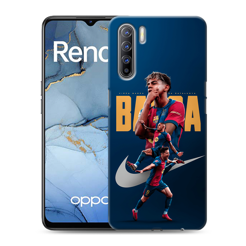 Силиконовый противоударный чехол на OPPO Reno3 с принтом Барселона Barca Yamal Силиконовый противоударный чехол на OPPO Reno3 с принтом Барселона Barca Yamal