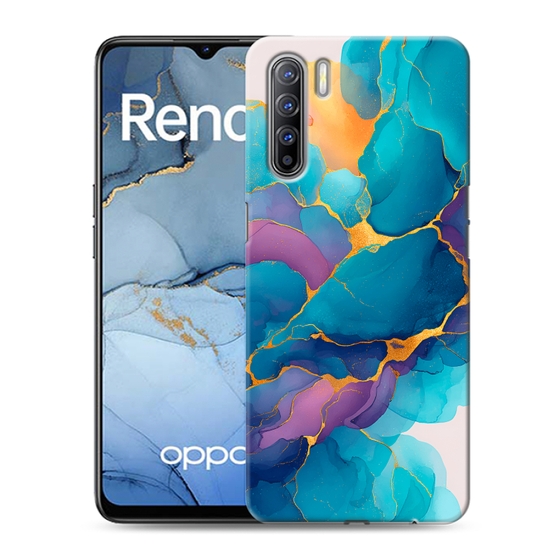 Силиконовый чехол на OPPO Reno3 с принтом Мрамор блестки Силиконовый чехол на OPPO Reno3 с принтом Мрамор блестки
