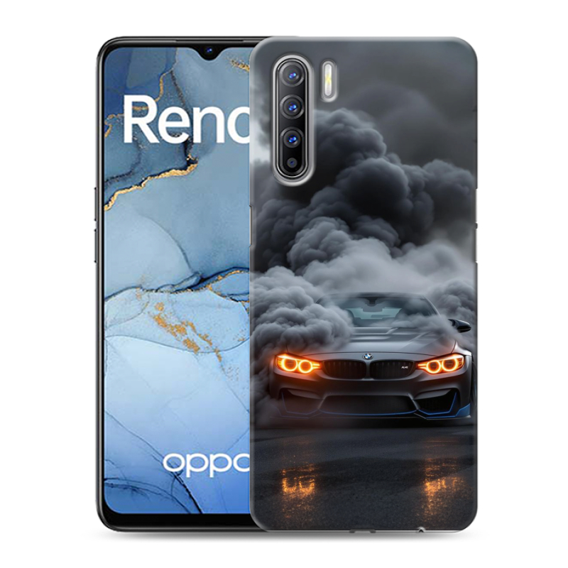 Силиконовый противоударный чехол на OPPO Reno3 с принтом BMW БМВ Силиконовый противоударный чехол на OPPO Reno3 с принтом BMW БМВ