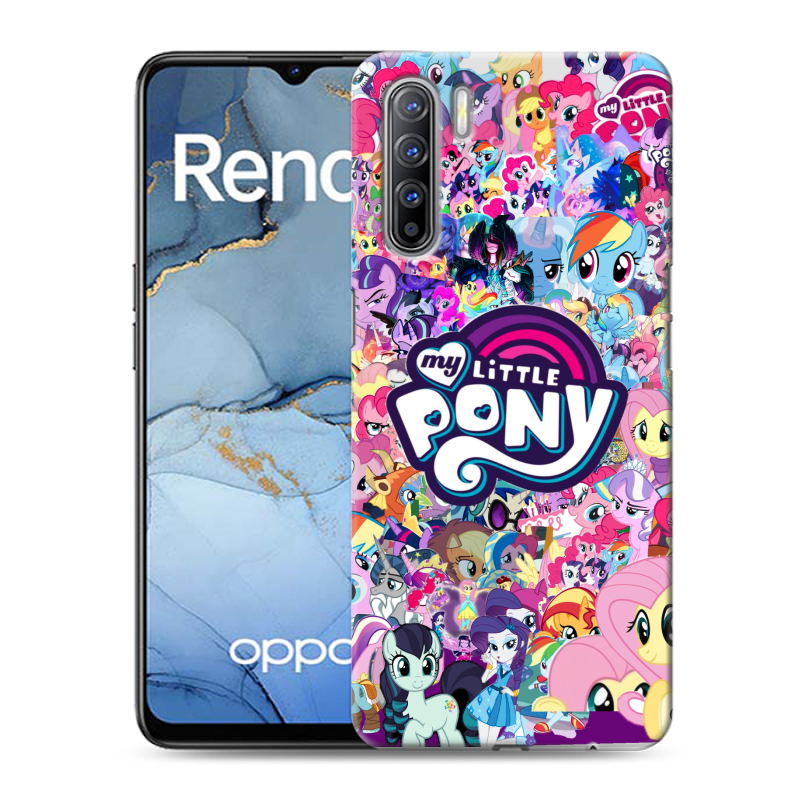 Силиконовый противоударный чехол на OPPO Reno3 с принтом My little pony Дружба чудо Силиконовый противоударный чехол на OPPO Reno3 с принтом My little pony Дружба чудо
