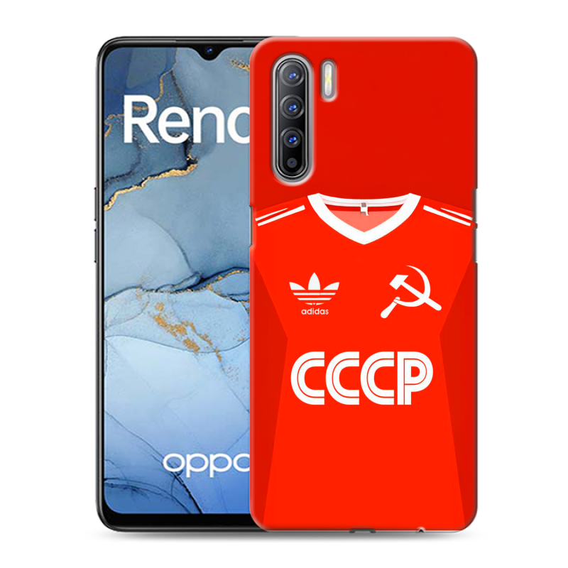 Силиконовый чехол на OPPO Reno3 с принтом Флаг Герб СССР Силиконовый чехол на OPPO Reno3 с принтом Флаг Герб СССР
