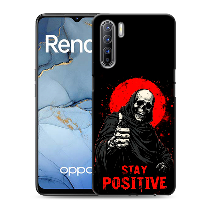 Силиконовый противоударный чехол на OPPO Reno3 с принтом смешной скелет Силиконовый противоударный чехол на OPPO Reno3 с принтом смешной скелет