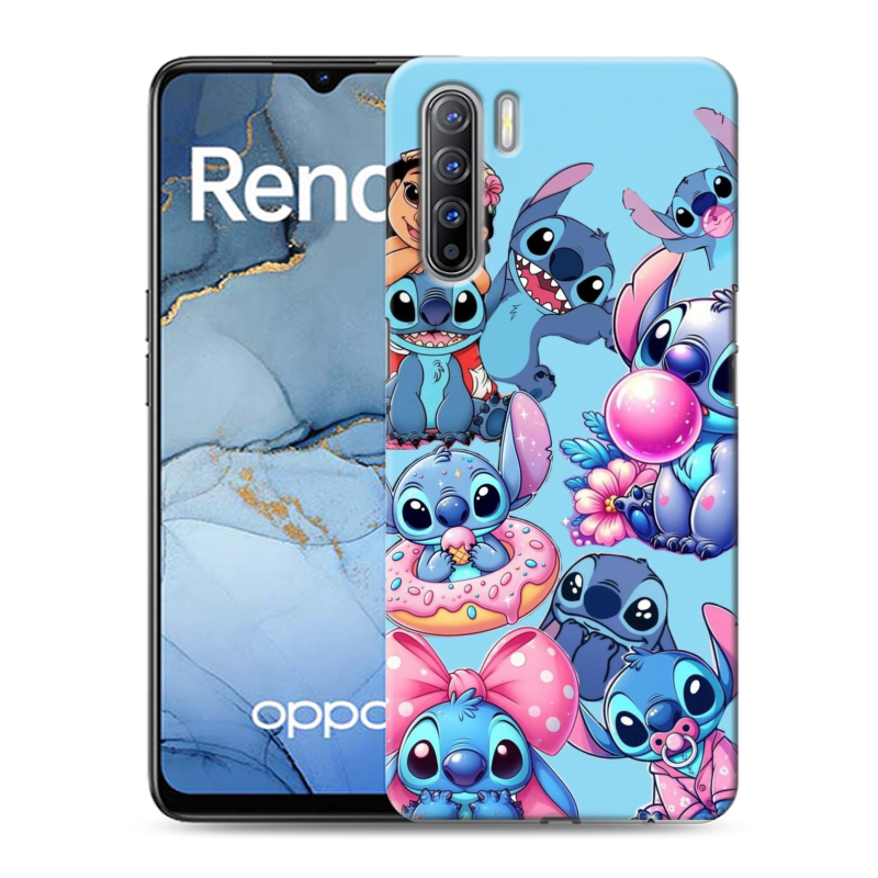Силиконовый чехол на OPPO Reno3 с принтом Лило и Стич Силиконовый чехол на OPPO Reno3 с принтом Лило и Стич