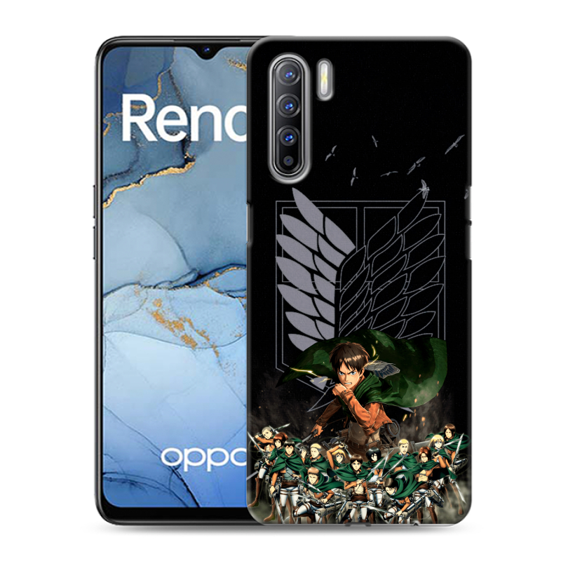 Силиконовый чехол на OPPO Reno3 с принтом Атака титанов Силиконовый чехол на OPPO Reno3 с принтом Атака титанов