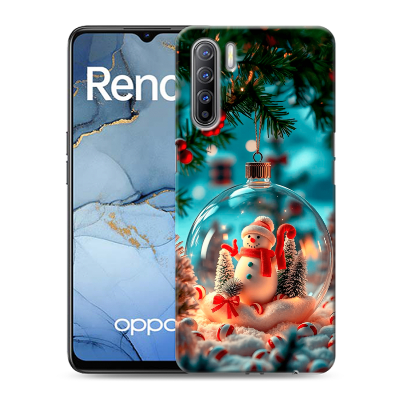 Силиконовый противоударный чехол на OPPO Reno3 с принтом Новый год Силиконовый противоударный чехол на OPPO Reno3 с принтом Новый год
