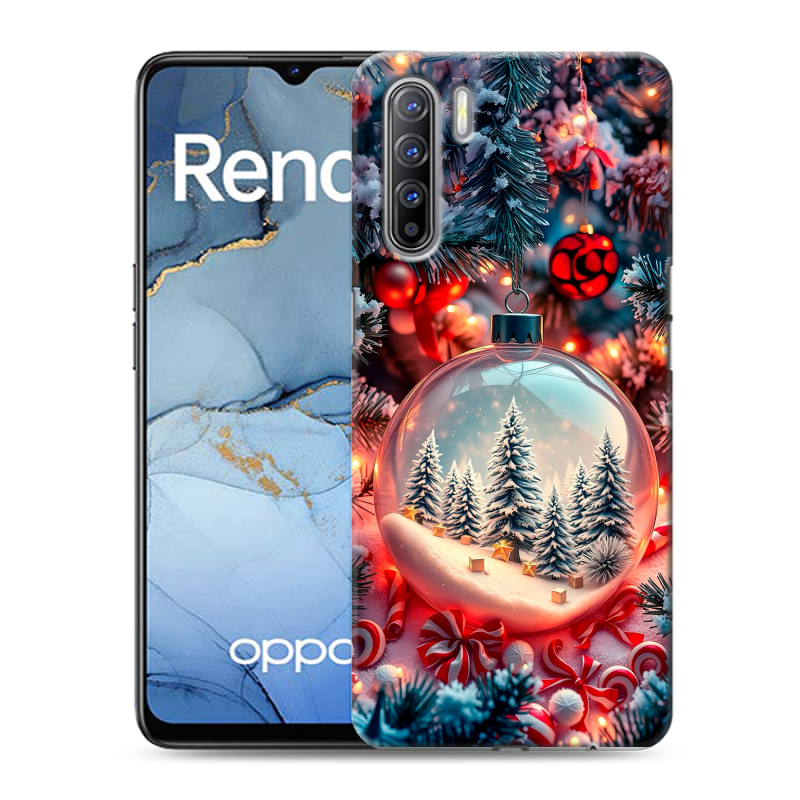 Силиконовый противоударный чехол на OPPO Reno3 с принтом Новый год Силиконовый противоударный чехол на OPPO Reno3 с принтом Новый год