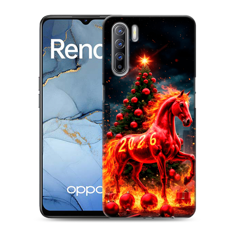 Силиконовый противоударный чехол на OPPO Reno3 с принтом Новый год Силиконовый противоударный чехол на OPPO Reno3 с принтом Новый год