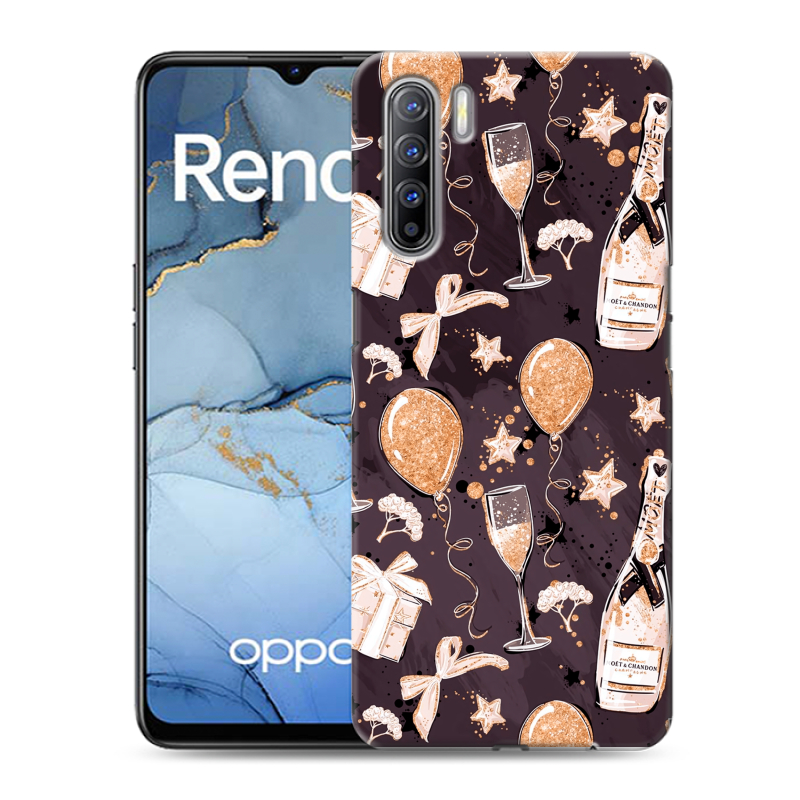 Силиконовый чехол на OPPO Reno3 с принтом Новый год Силиконовый чехол на OPPO Reno3 с принтом Новый год