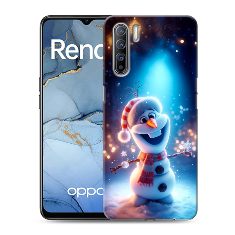 Силиконовый противоударный чехол на OPPO Reno3 с принтом Новый год Силиконовый противоударный чехол на OPPO Reno3 с принтом Новый год