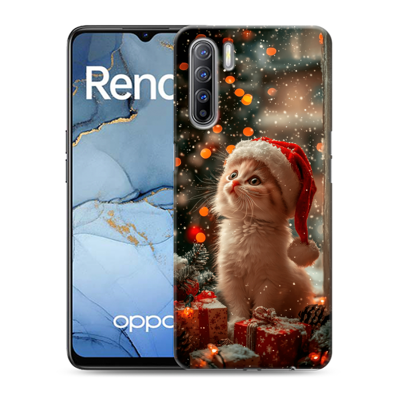 Силиконовый противоударный чехол на OPPO Reno3 с принтом Новый год Силиконовый противоударный чехол на OPPO Reno3 с принтом Новый год