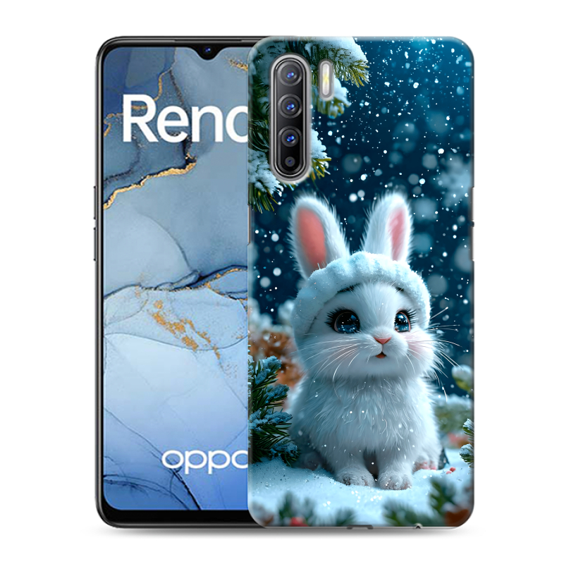 Силиконовый противоударный чехол на OPPO Reno3 с принтом Новый год Силиконовый противоударный чехол на OPPO Reno3 с принтом Новый год