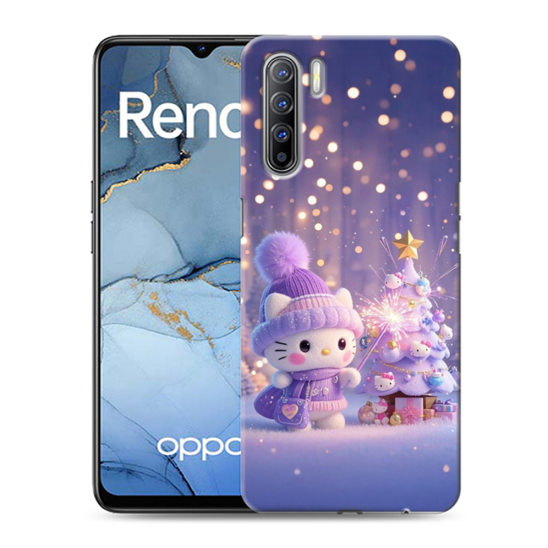 Силиконовый противоударный чехол на OPPO Reno3 с принтом Новый год Силиконовый противоударный чехол на OPPO Reno3 с принтом Новый год
