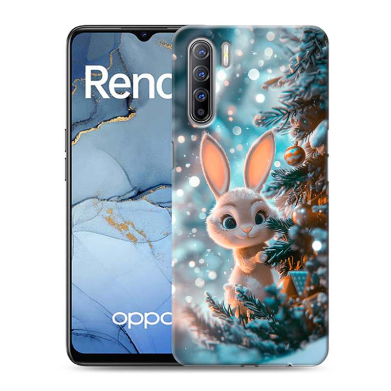 Силиконовый противоударный чехол на OPPO Reno3 с принтом Новый год Силиконовый противоударный чехол на OPPO Reno3 с принтом Новый год