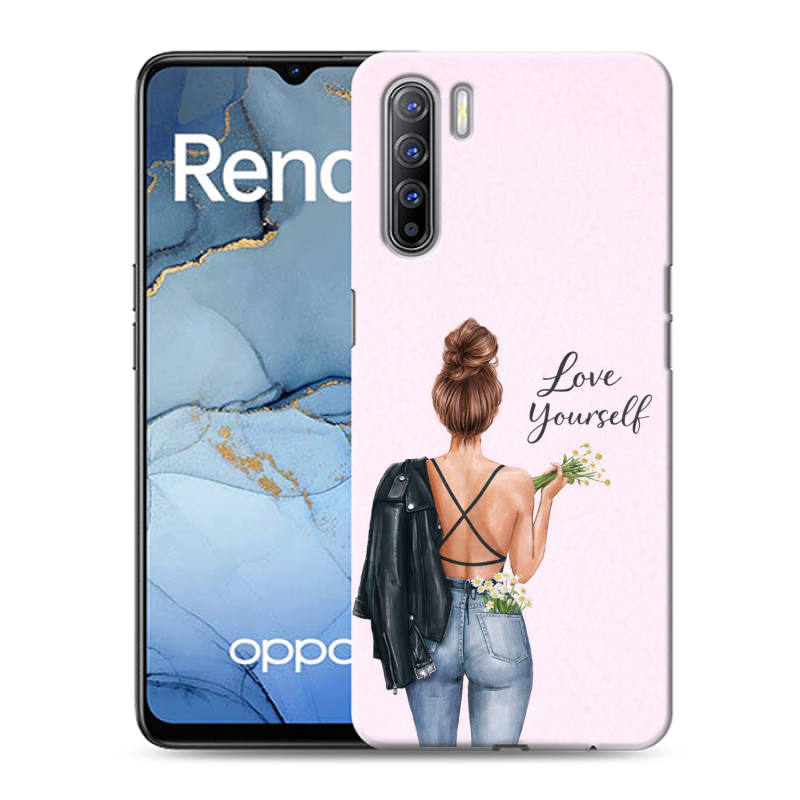 Силиконовый противоударный чехол на OPPO Reno3 с принтом женский Силиконовый противоударный чехол на OPPO Reno3 с принтом женский