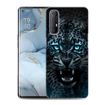 Силиконовый чехол на OPPO Reno3 Pro с принтом Темный леопард Силиконовый чехол на OPPO Reno3 Pro с принтом Темный леопард
