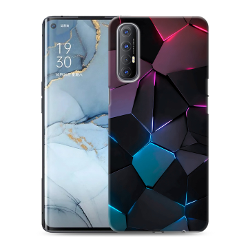 Силиконовый чехол на OPPO Reno3 Pro с принтом Геометрия неона Силиконовый чехол на OPPO Reno3 Pro с принтом Геометрия неона