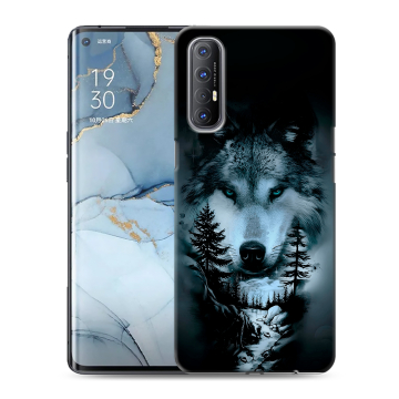 Силиконовый чехол на OPPO Reno3 Pro с принтом Лесной волк Силиконовый чехол на OPPO Reno3 Pro с принтом Лесной волк