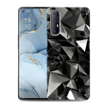 Силиконовый чехол на OPPO Reno3 Pro с принтом Черные кристаллы Силиконовый чехол на OPPO Reno3 Pro с принтом Черные кристаллы