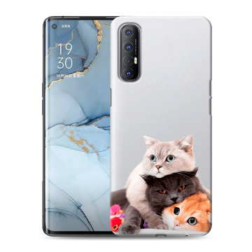 Силиконовый чехол на OPPO Reno3 Pro с принтом Кошки Силиконовый чехол на OPPO Reno3 Pro с принтом Кошки