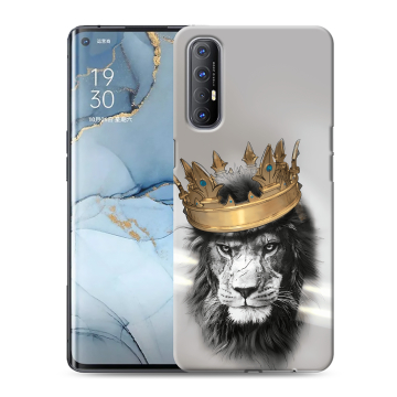 Силиконовый чехол на OPPO Reno3 Pro с принтом Лев с короной Силиконовый чехол на OPPO Reno3 Pro с принтом Лев с короной