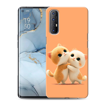Силиконовый чехол на OPPO Reno3 Pro с принтом Милые котики Силиконовый чехол на OPPO Reno3 Pro с принтом Милые котики