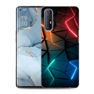 Силиконовый чехол на OPPO Reno3 Pro с принтом Абстракция неон Силиконовый чехол на OPPO Reno3 Pro с принтом Абстракция неон