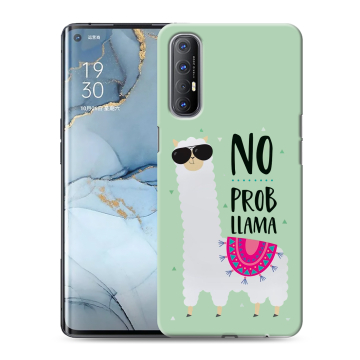 Силиконовый чехол на OPPO Reno3 Pro с принтом Лама Силиконовый чехол на OPPO Reno3 Pro с принтом Лама