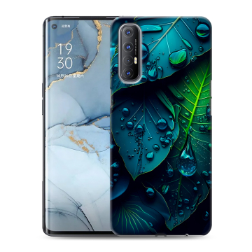 Силиконовый чехол на OPPO Reno3 Pro с принтом Листья Силиконовый чехол на OPPO Reno3 Pro с принтом Листья
