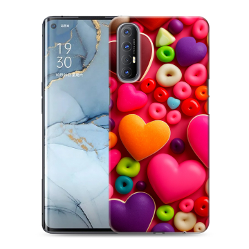Силиконовый чехол на OPPO Reno3 Pro с принтом Сердечки Силиконовый чехол на OPPO Reno3 Pro с принтом Сердечки