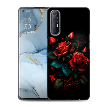 Силиконовый чехол на OPPO Reno3 Pro с принтом Розы красные Силиконовый чехол на OPPO Reno3 Pro с принтом Розы красные