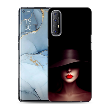Силиконовый чехол на OPPO Reno3 Pro с принтом Девушка в шляпе