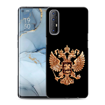 Силиконовый чехол на OPPO Reno3 Pro с принтом Герб России золотой Силиконовый чехол на OPPO Reno3 Pro с принтом Герб России золотой