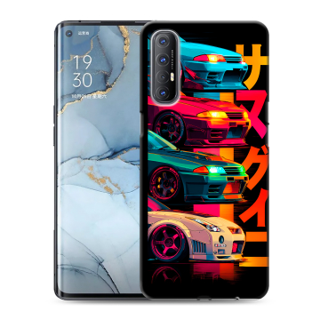 Силиконовый чехол на OPPO Reno3 Pro с принтом Гоночные машины Силиконовый чехол на OPPO Reno3 Pro с принтом Гоночные машины