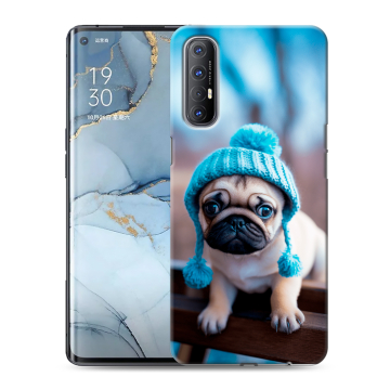 Силиконовый чехол на OPPO Reno3 Pro с принтом Мопс в шапке