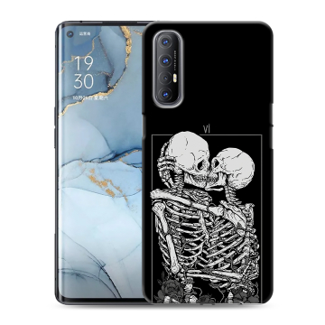 Силиконовый чехол на OPPO Reno3 Pro с принтом Поцелуй скелетов