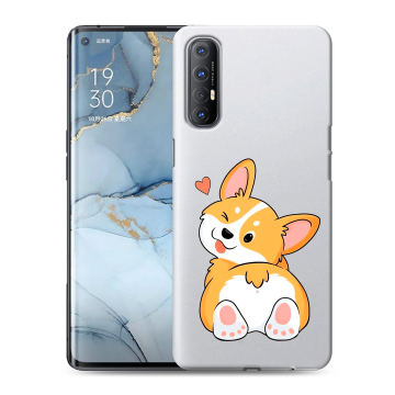 Силиконовый чехол на OPPO Reno3 Pro с принтом Корги