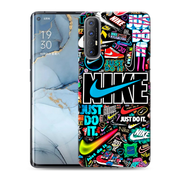 Силиконовый чехол на OPPO Reno3 Pro с принтом найк nike черный Силиконовый чехол на OPPO Reno3 Pro с принтом найк nike черный