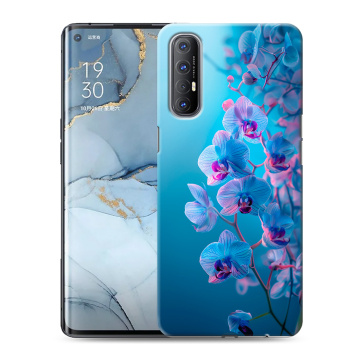 Силиконовый чехол на OPPO Reno3 Pro с принтом голубые орхидеи