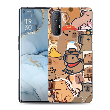 Силиконовый чехол на OPPO Reno3 Pro с принтом капибара Силиконовый чехол на OPPO Reno3 Pro с принтом капибара