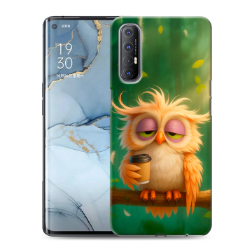 Силиконовый чехол на OPPO Reno3 Pro с принтом сова Силиконовый чехол на OPPO Reno3 Pro с принтом сова