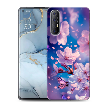 Силиконовый чехол на OPPO Reno3 Pro с принтом цветы бабочки