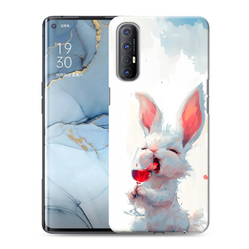 Силиконовый чехол на OPPO Reno3 Pro с принтом кролик зайчик