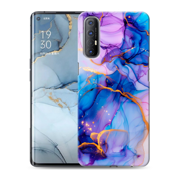 Силиконовый чехол на OPPO Reno3 Pro с принтом синий мрамор Силиконовый чехол на OPPO Reno3 Pro с принтом синий мрамор