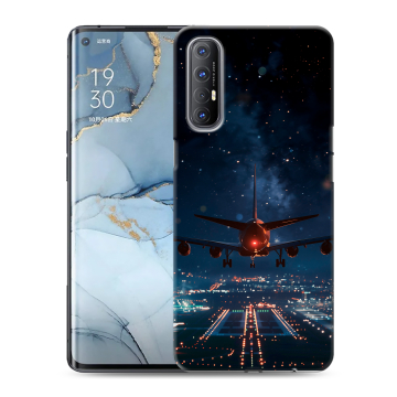 Силиконовый чехол на OPPO Reno3 Pro с принтом самолет
